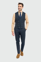 Torino Navy Double Breasted Waistcoat
