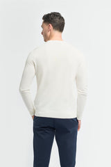 Savio Ecru Lightweight Crew Neck Jumper