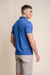 Kelsey electric blue polo T-shirt back