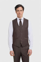 Bond Wool Rich Auburn Three Piece Suit - House of Cavani
