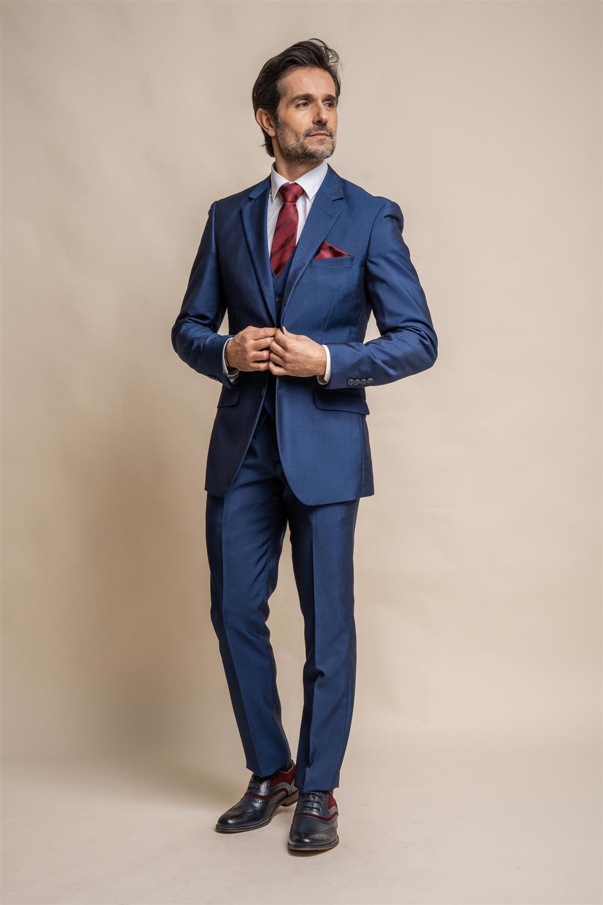 Ford Blue Three Piece Suit Front