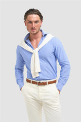 Ashley Stripe  Blue Shirt - House of Cavani