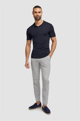 Alfan Navy Cuban Collar Knitted Polo Shirt