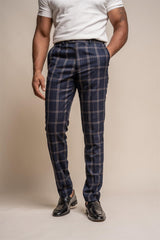 Hardy Navy Check Three Piece Suit