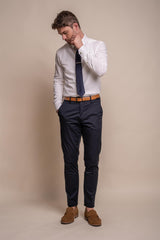 Mario navy trouser front