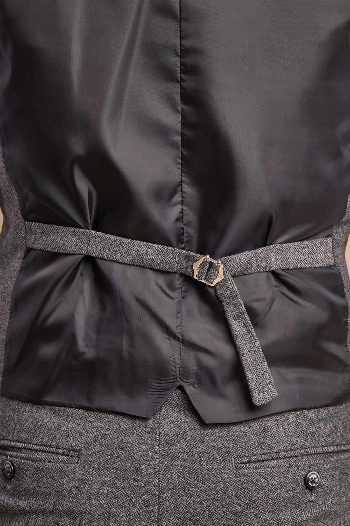 Martez Grey Waistcoat Back Detail