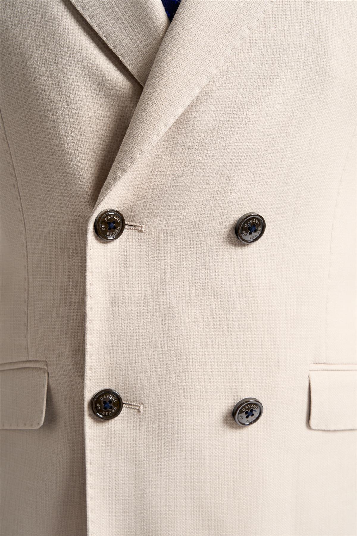 Romeo Beige Blazer Chest Detail