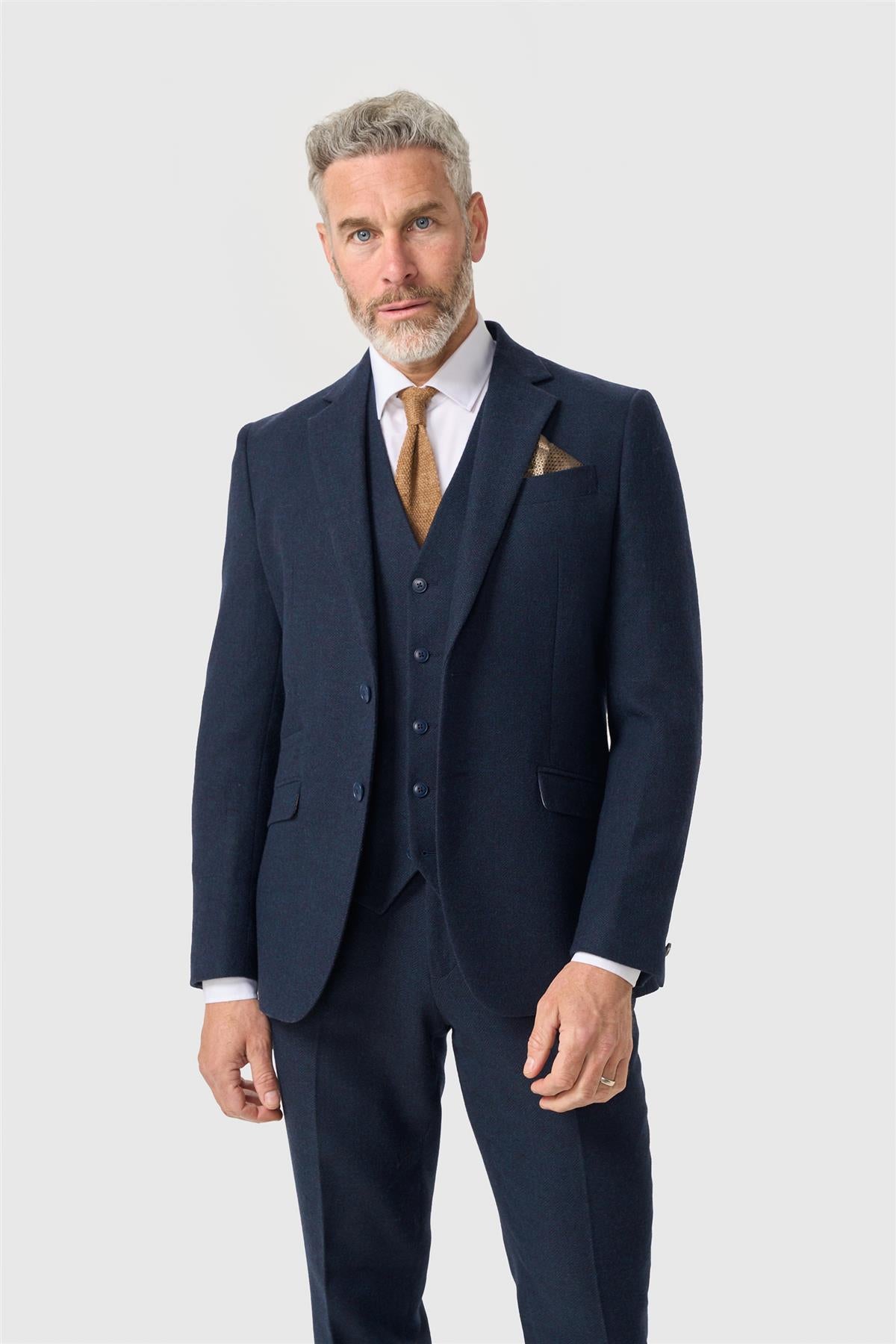 Thomas Navy Tweed Blazer