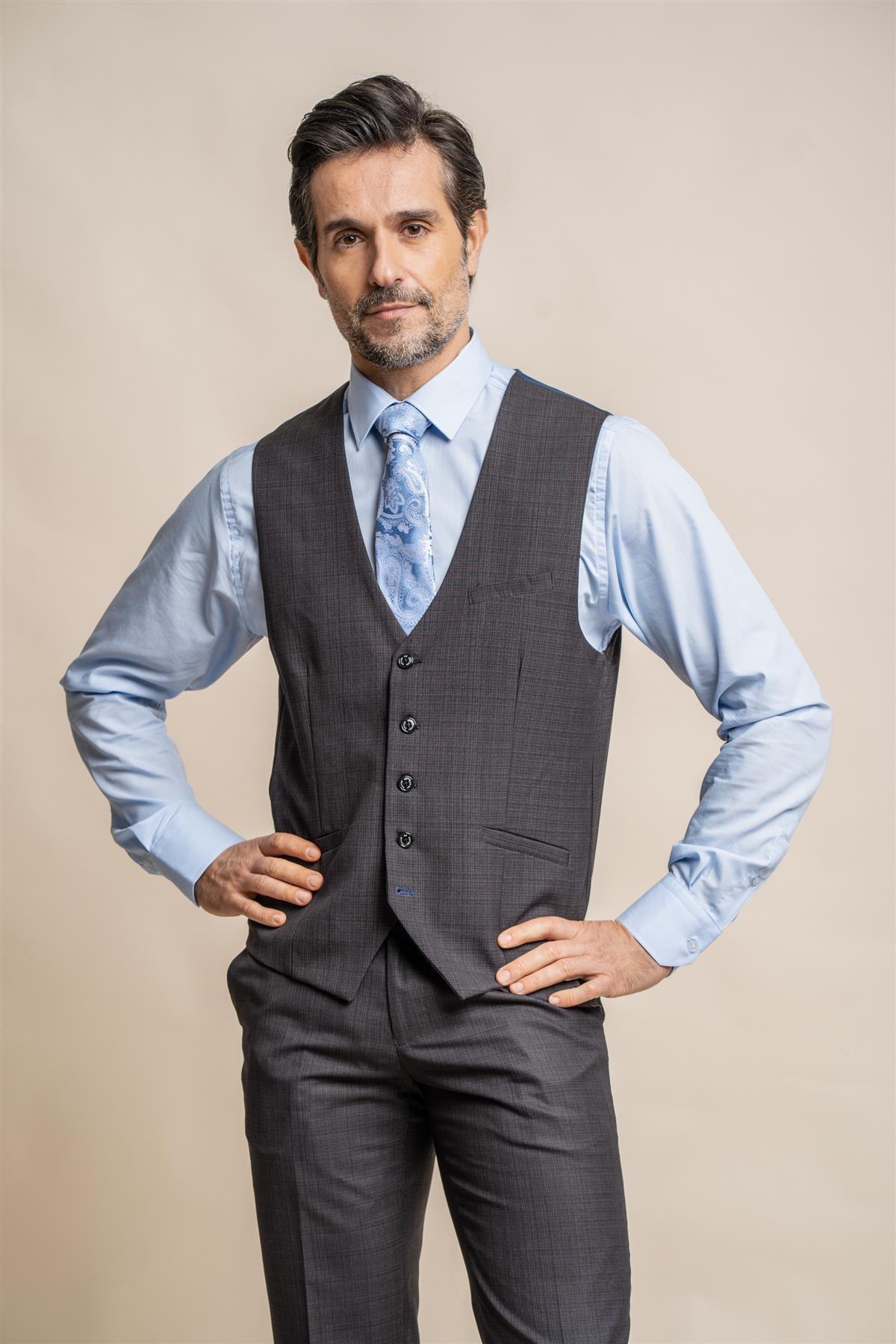 Seeba graphite waistcoat front