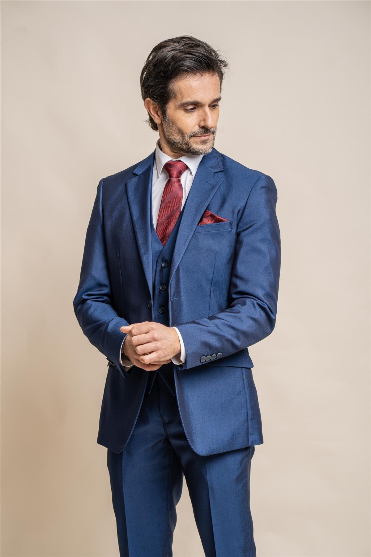 Ford Blue Three Piece Suit Front