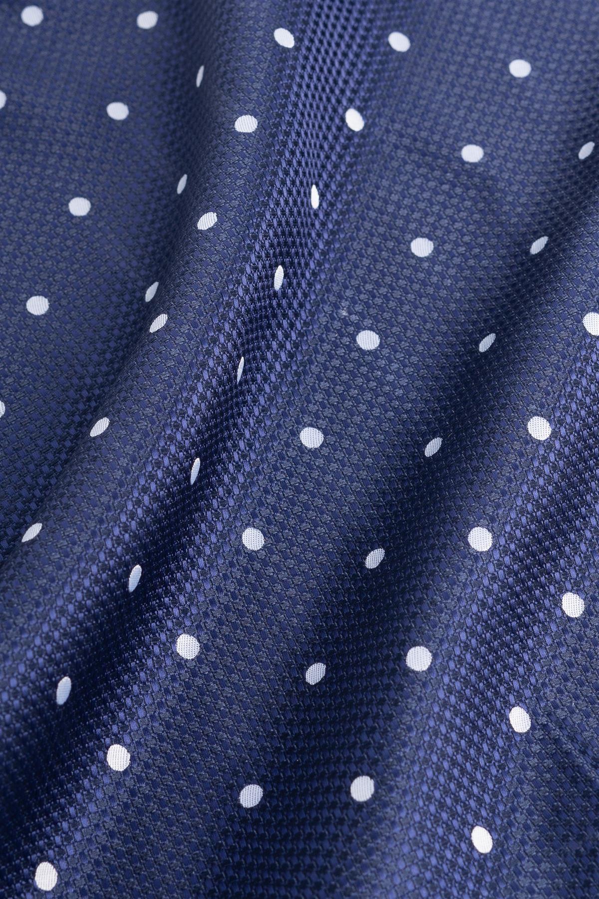Knitted navy dot pocket square