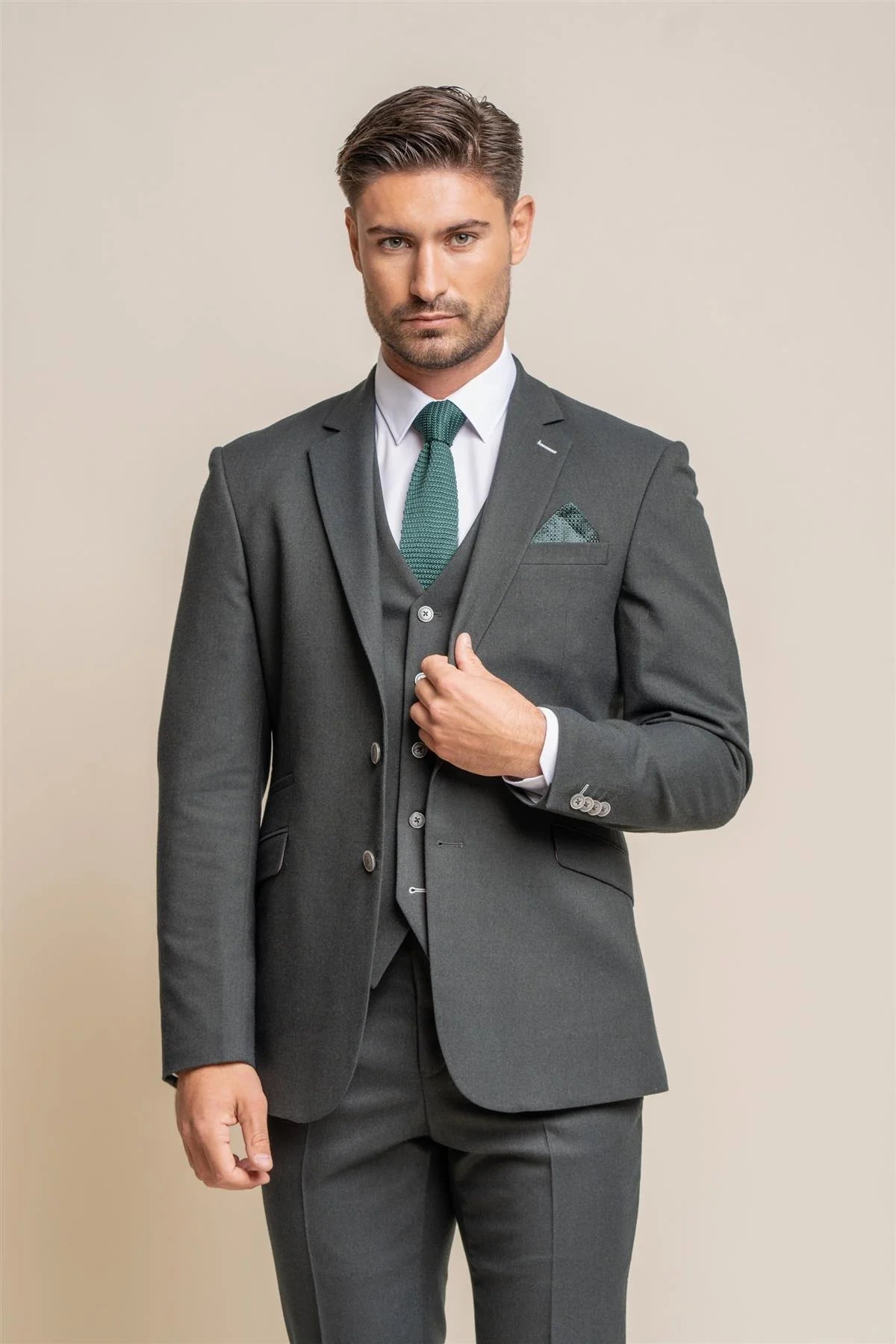 Furious Olive Three Piece Suit