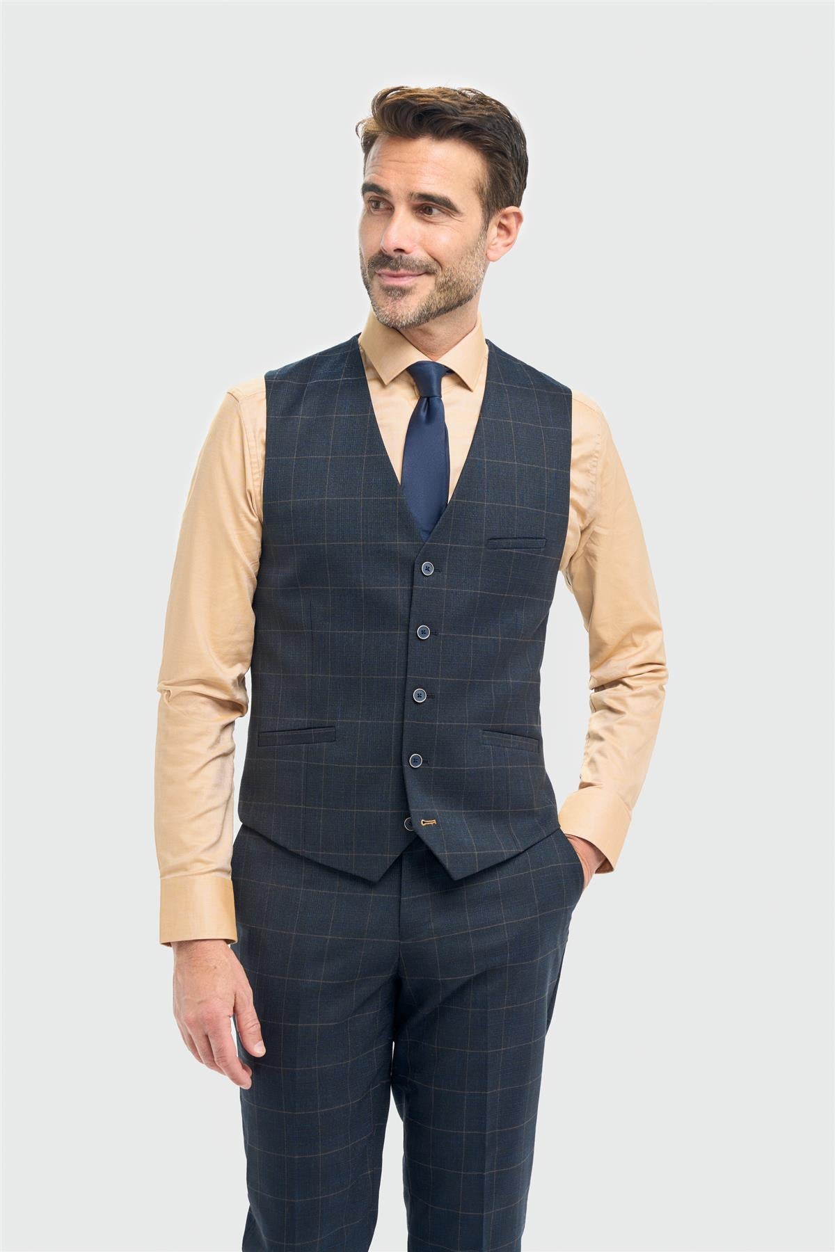 Torino Navy Three Piece Suit