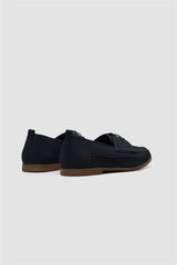 Calvina Navy Woven Loafers