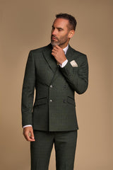 Caridi Olive Double Breasted Blazer Front