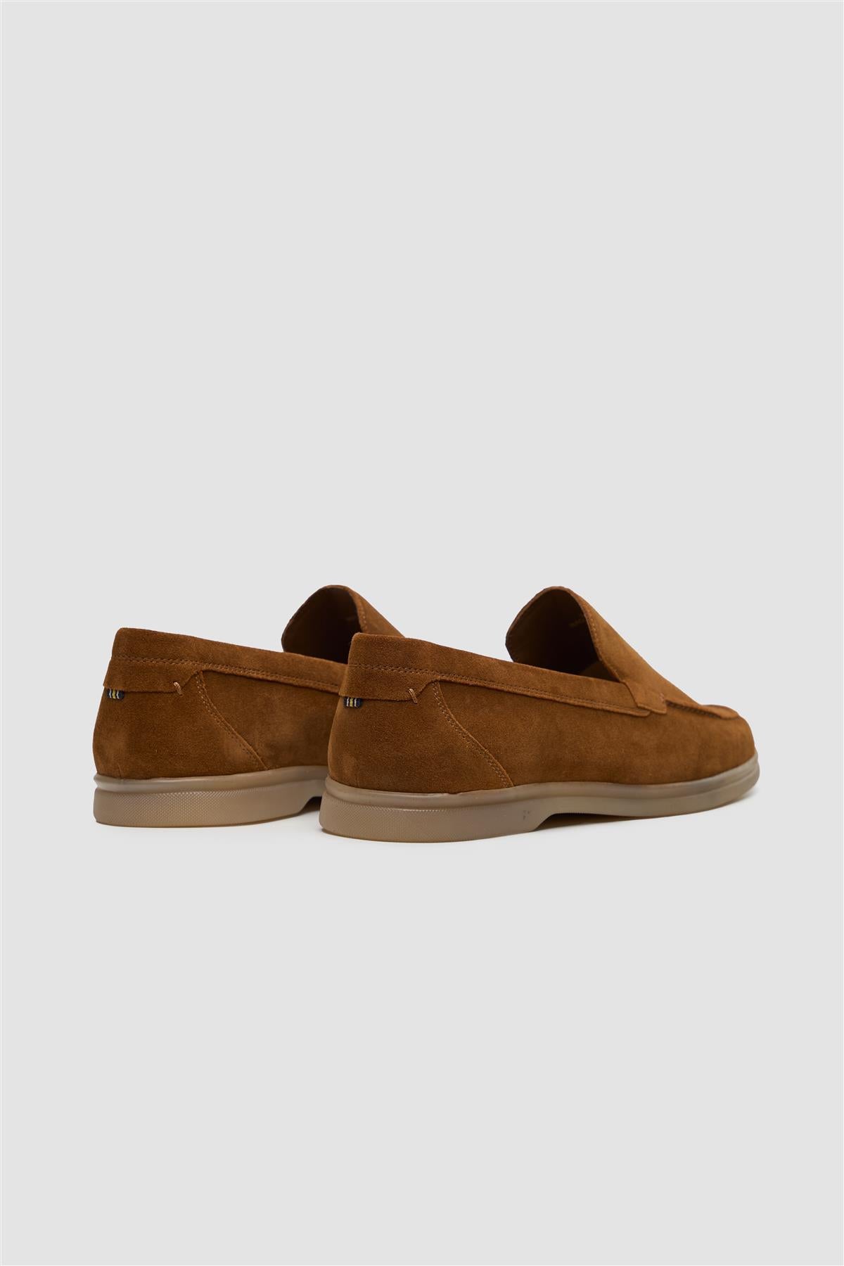 Breezy Tan Slip-On Suede Loafers