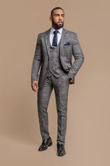 Power Grey Tweed Slim Fit Blazer