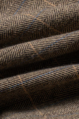 Brown Tweed Check Trousers - House of Cavani