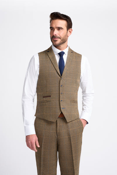 Check Tweed Waistcoat