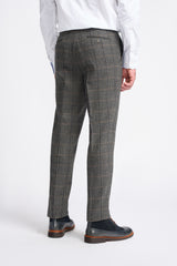 Grey Tweed Check Three Piece Suit - House of Cavani