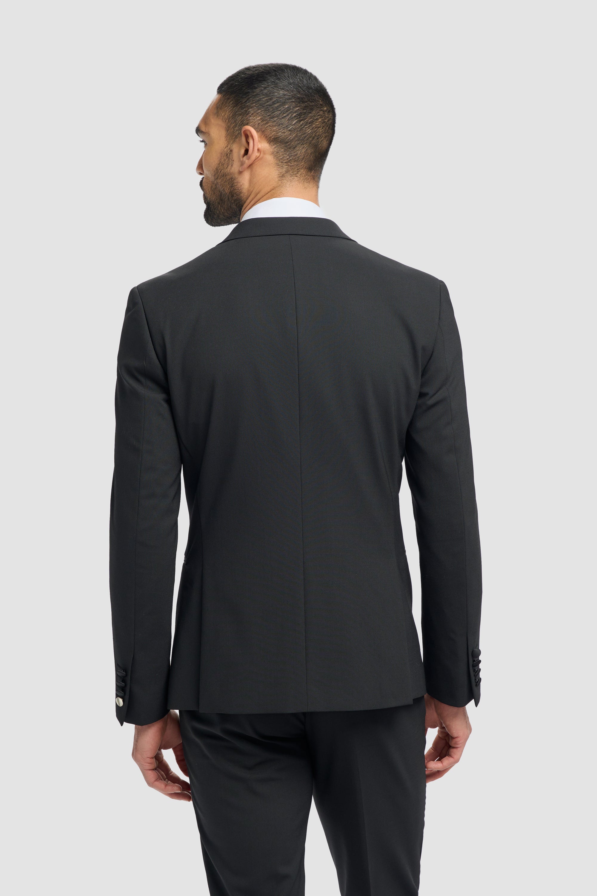 House of Cavani Aspen black double breasted blazer back