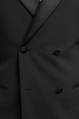 House of Cavani Aspen black double breasted blazer button detail shot