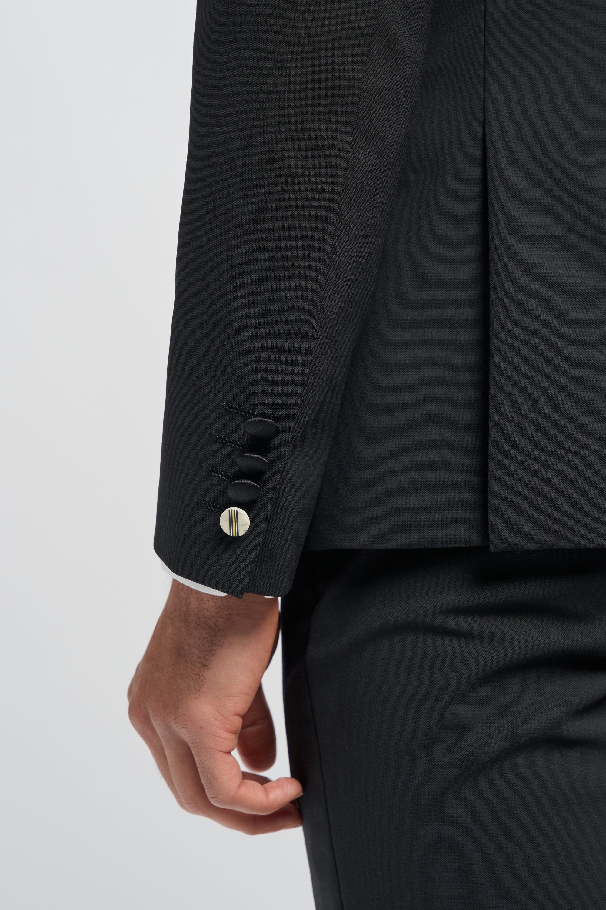 House of Cavani spen black double breasted blazer cuff detail