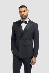 Aspen Midnight Navy Double Breasted Two Piece Suit