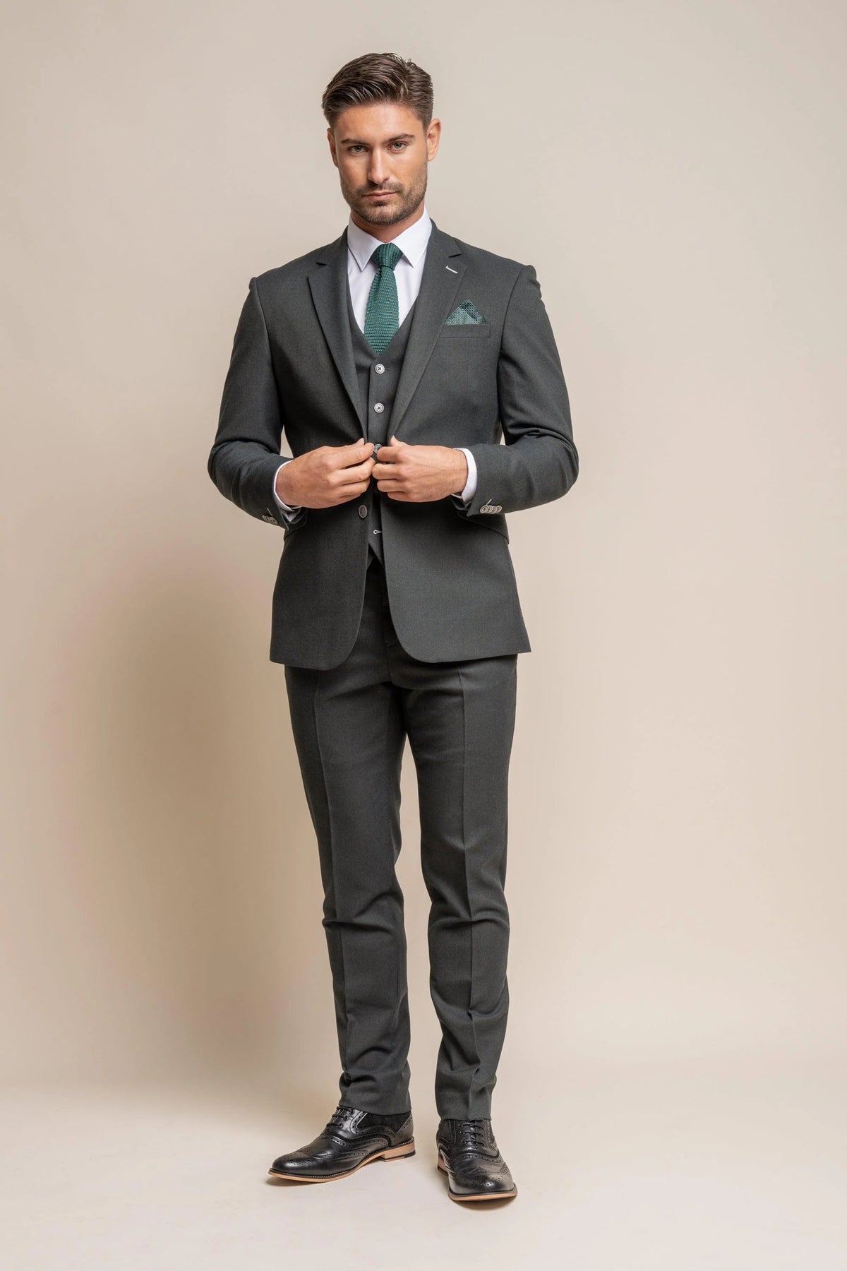 Furious Olive Three Piece Suit