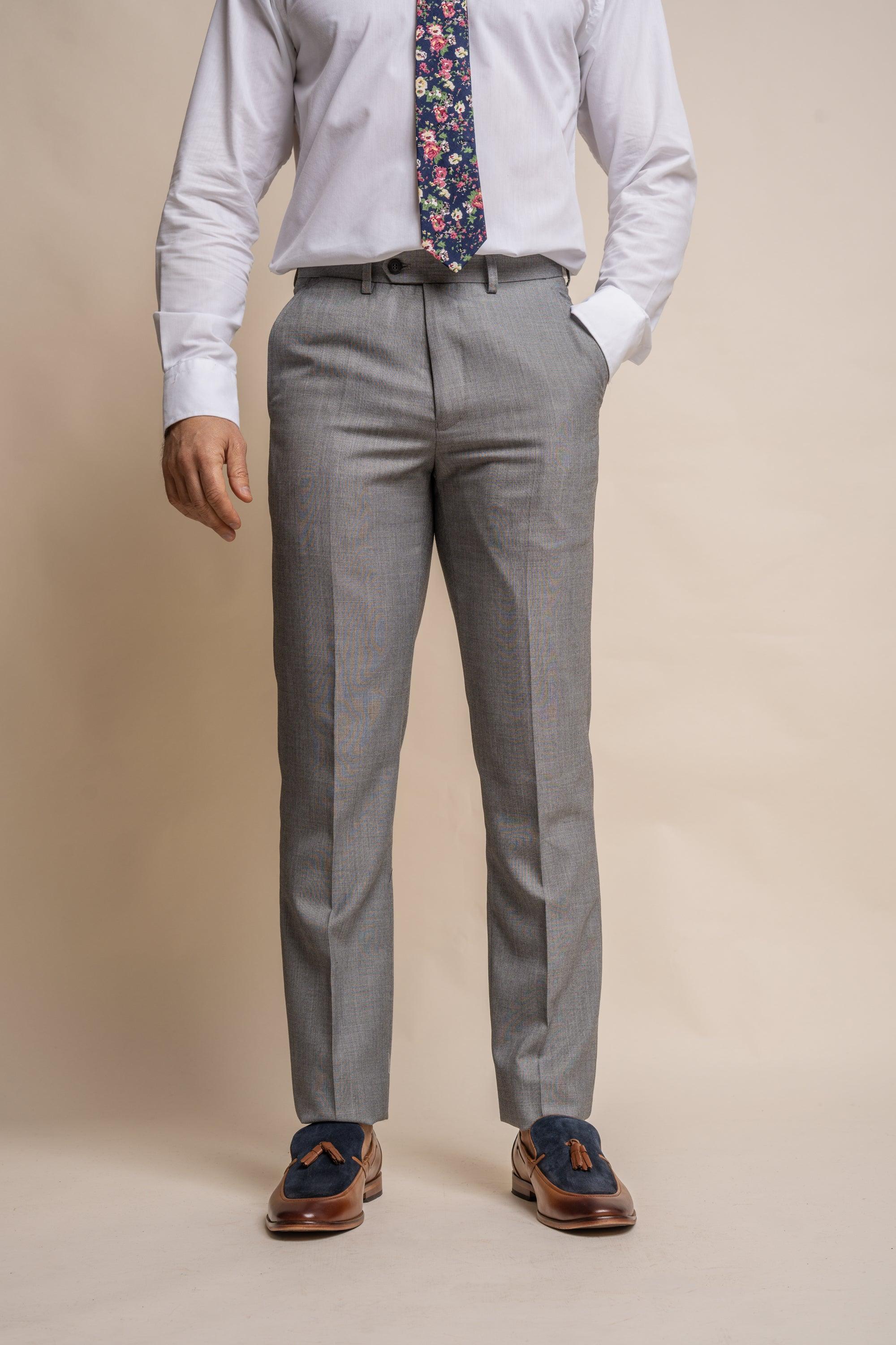 Reegan grey regular trouser front
