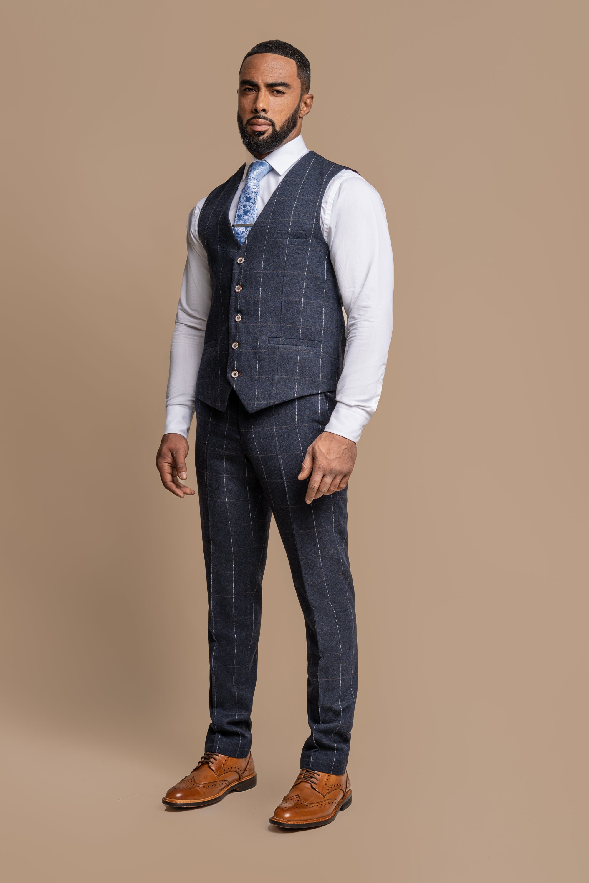 Angels Navy Waistcoat And Trousers Front