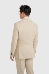 Camden Beige Three Piece Suit - House of Cavani