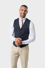 Camden Beige With Torino Navy Waistcoat