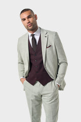 Camden Sage with Caridi Wine Waistcoat
