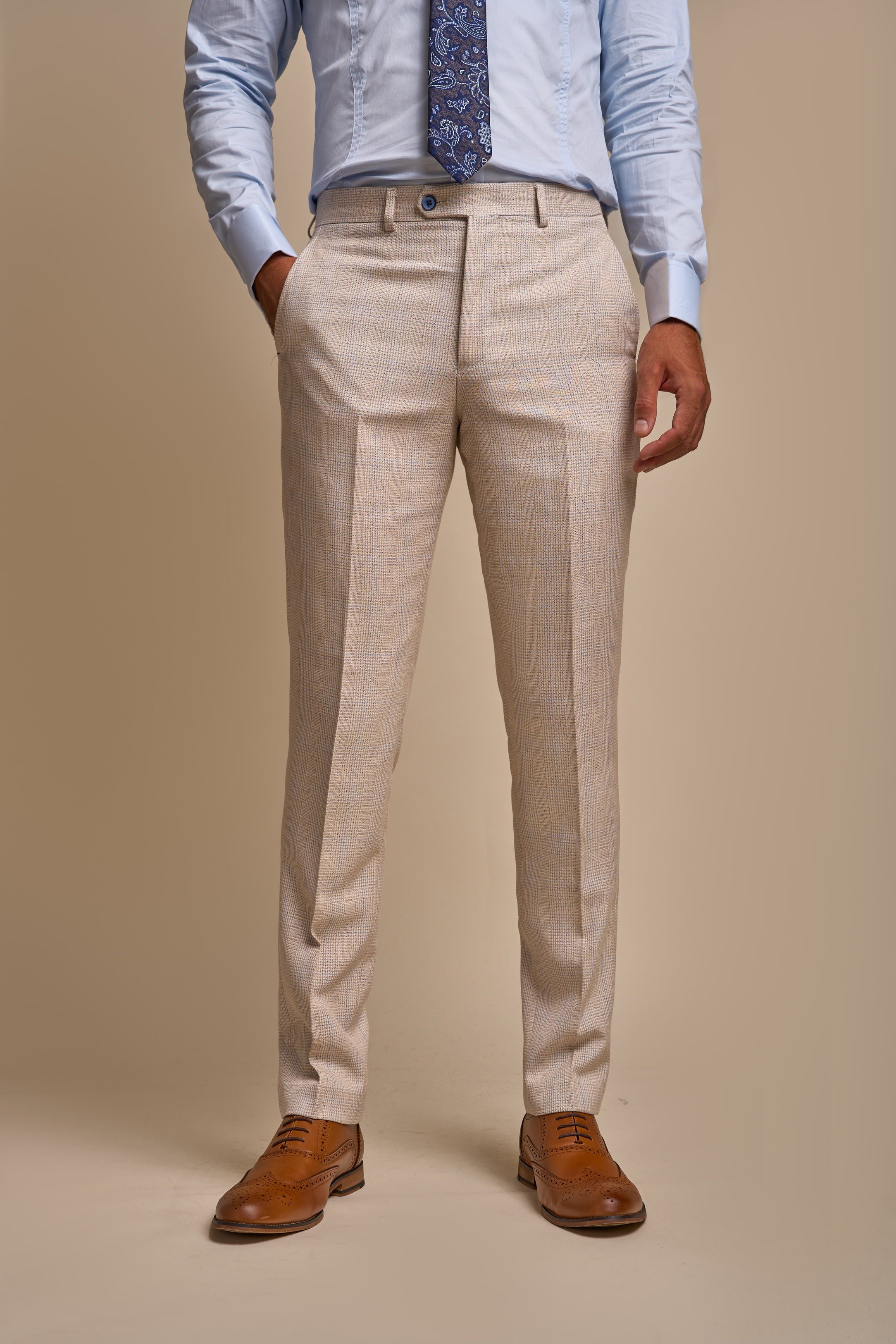 caridi beige trousers front