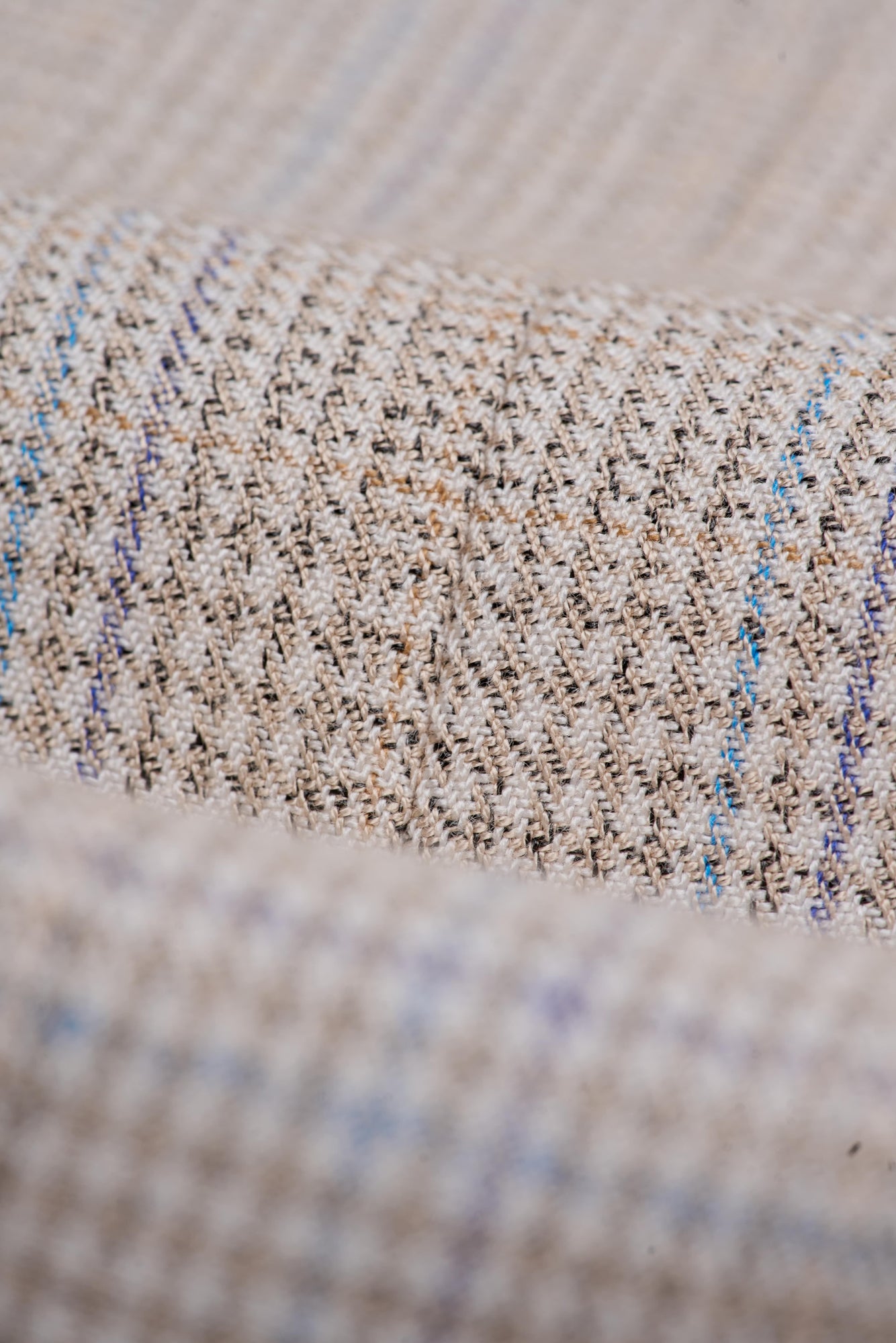 Caridi Beige Regular Check Three Piece Suit