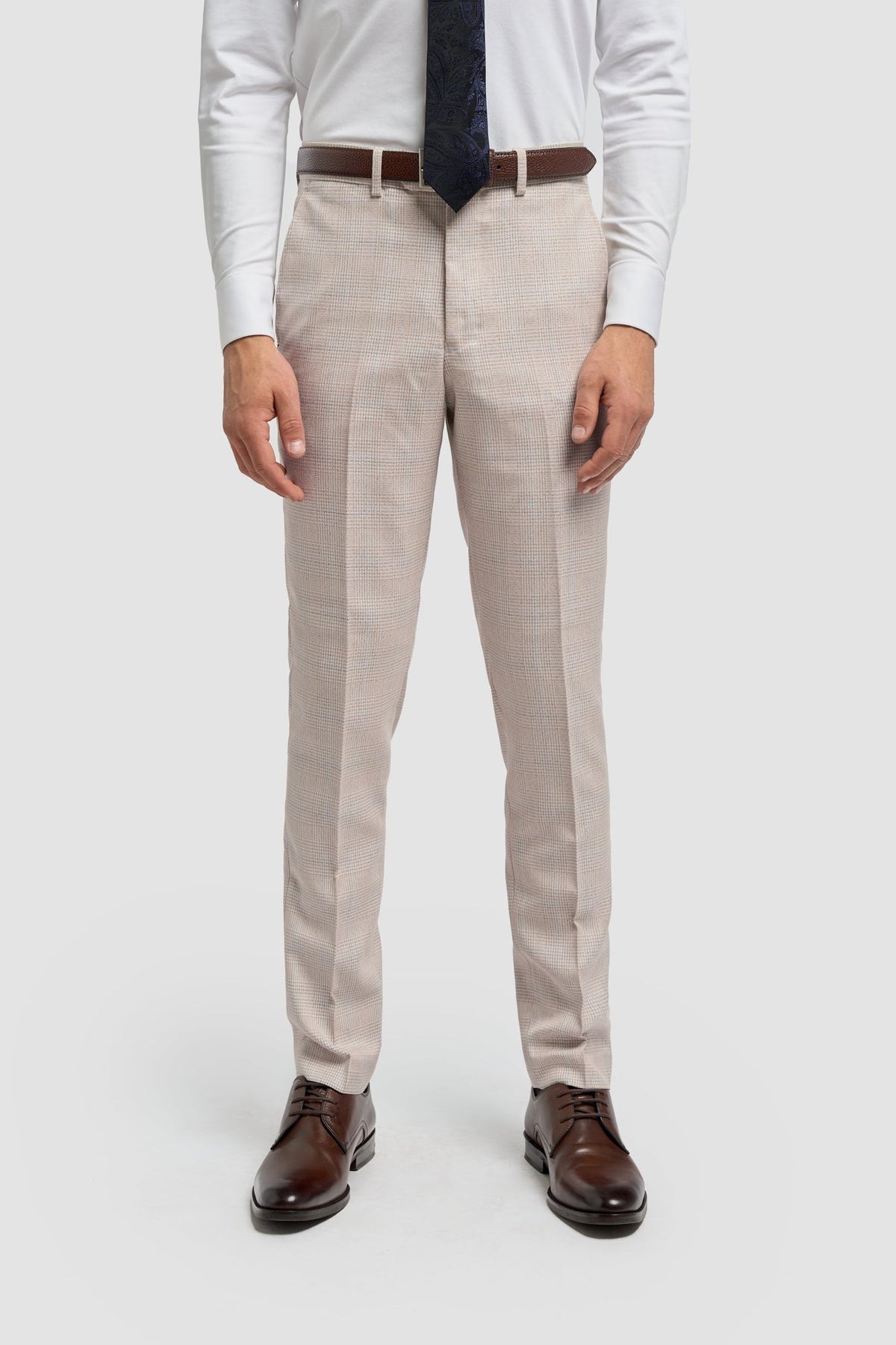 Caridi Beige Check Trousers