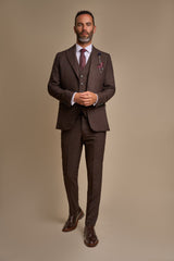 Caridi Brown Three Piece Suit Front