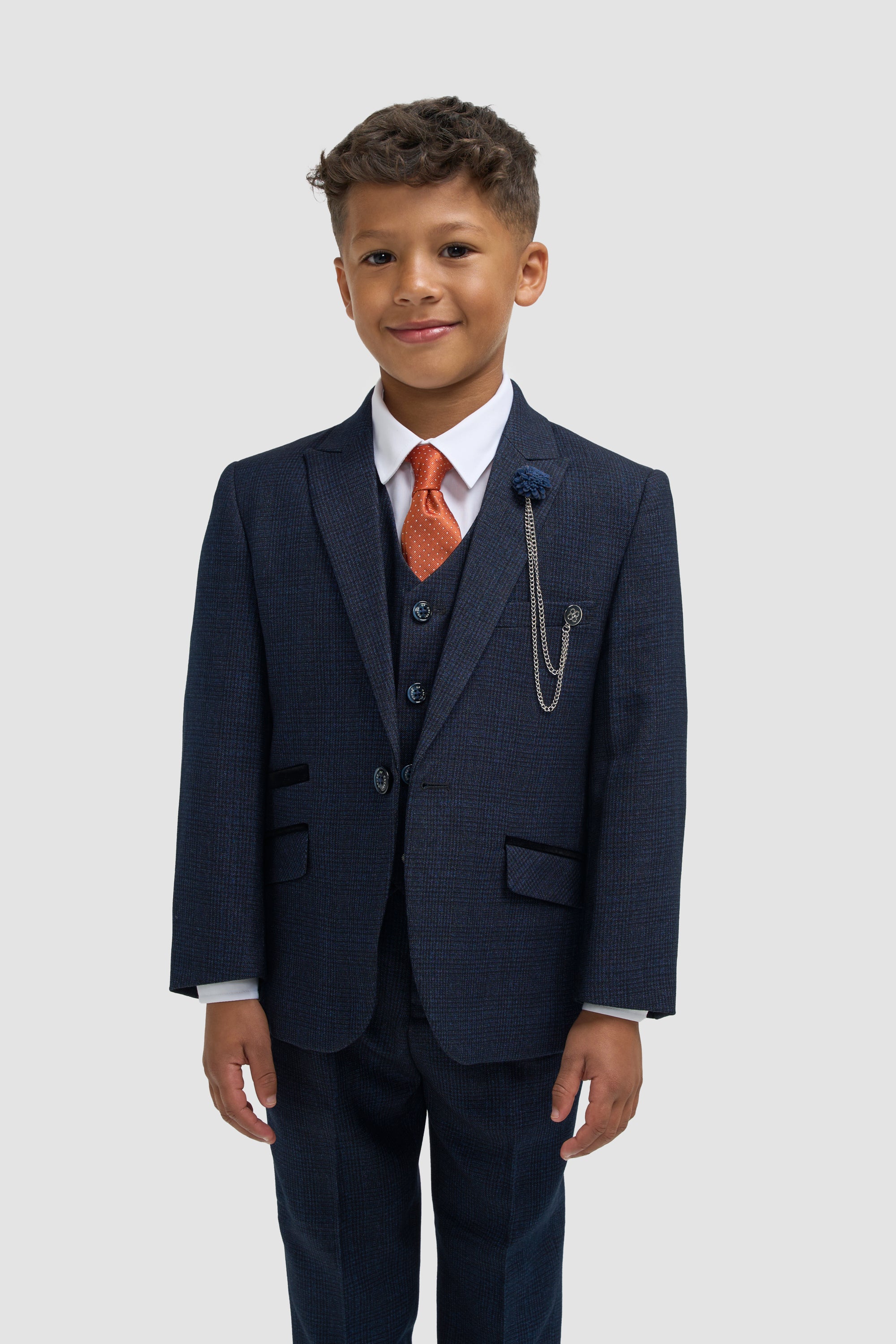 Boys Caridi Navy Three Piece Suit - House of Cavani