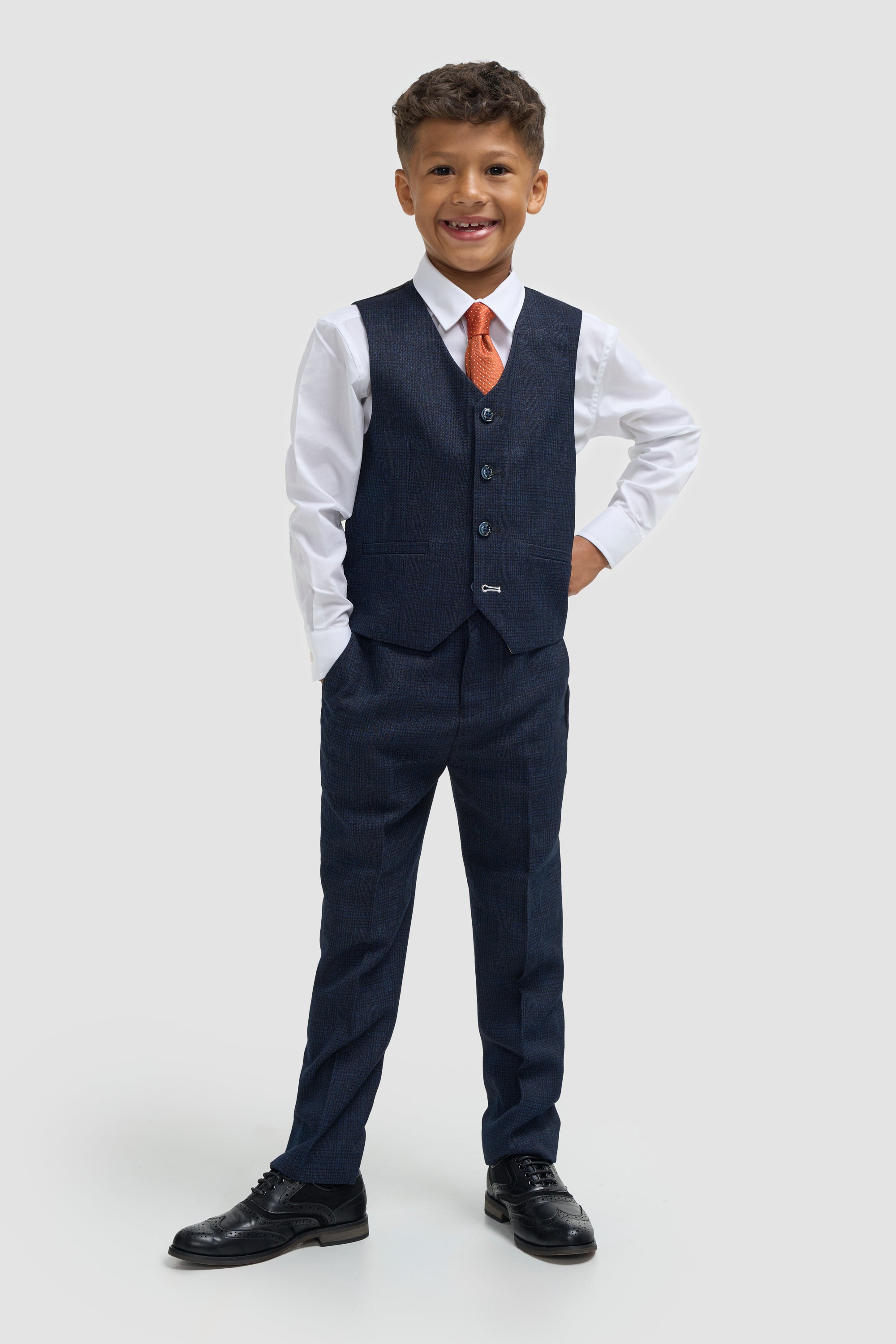 Boys Caridi Navy Three Piece Suit - House of Cavani