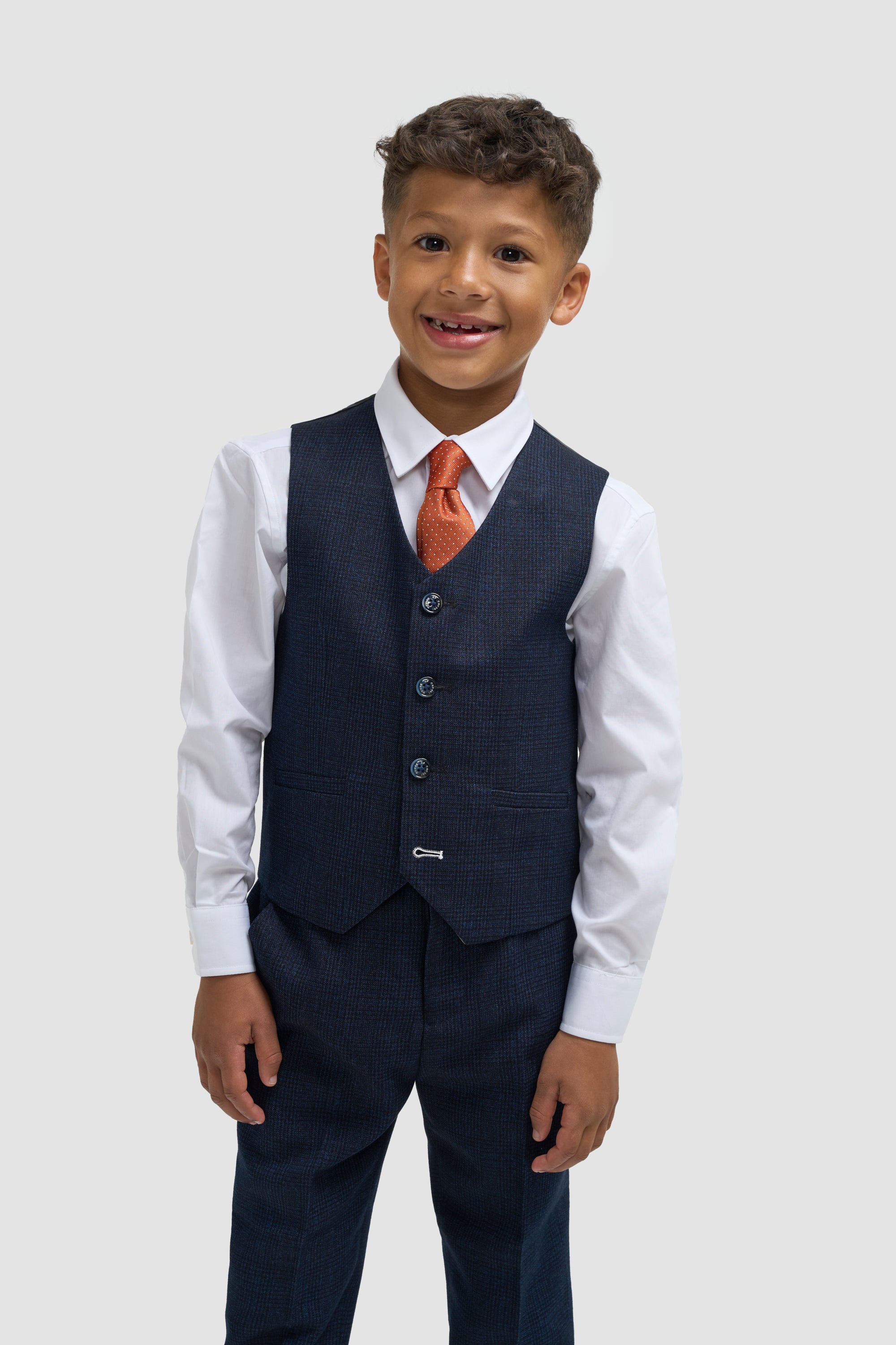 Boys Caridi Navy Three Piece Suit - House of Cavani