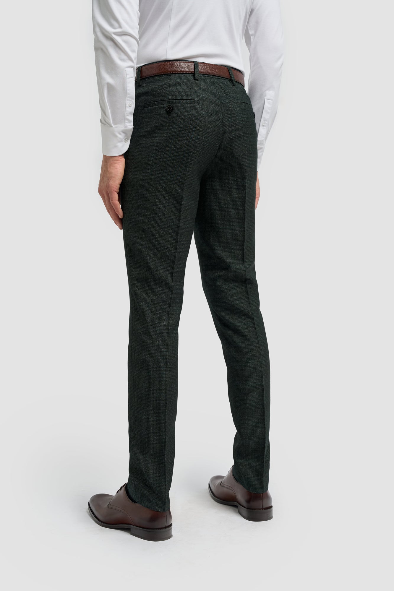 Caridi Olive Check Three Piece Suit