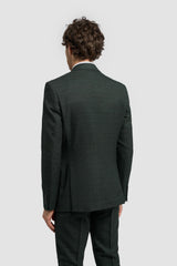 Caridi Olive Check Three Piece Suit