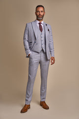 Caridi Sky Regular Check Three Piece Suit