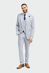 Caridi Sky Long Check Three Piece Suit