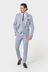 Caridi Sky Regular Check Three Piece Suit