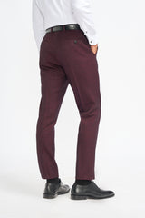 Caridi Wine Regular Check Three Piece Suit - House of Cavani