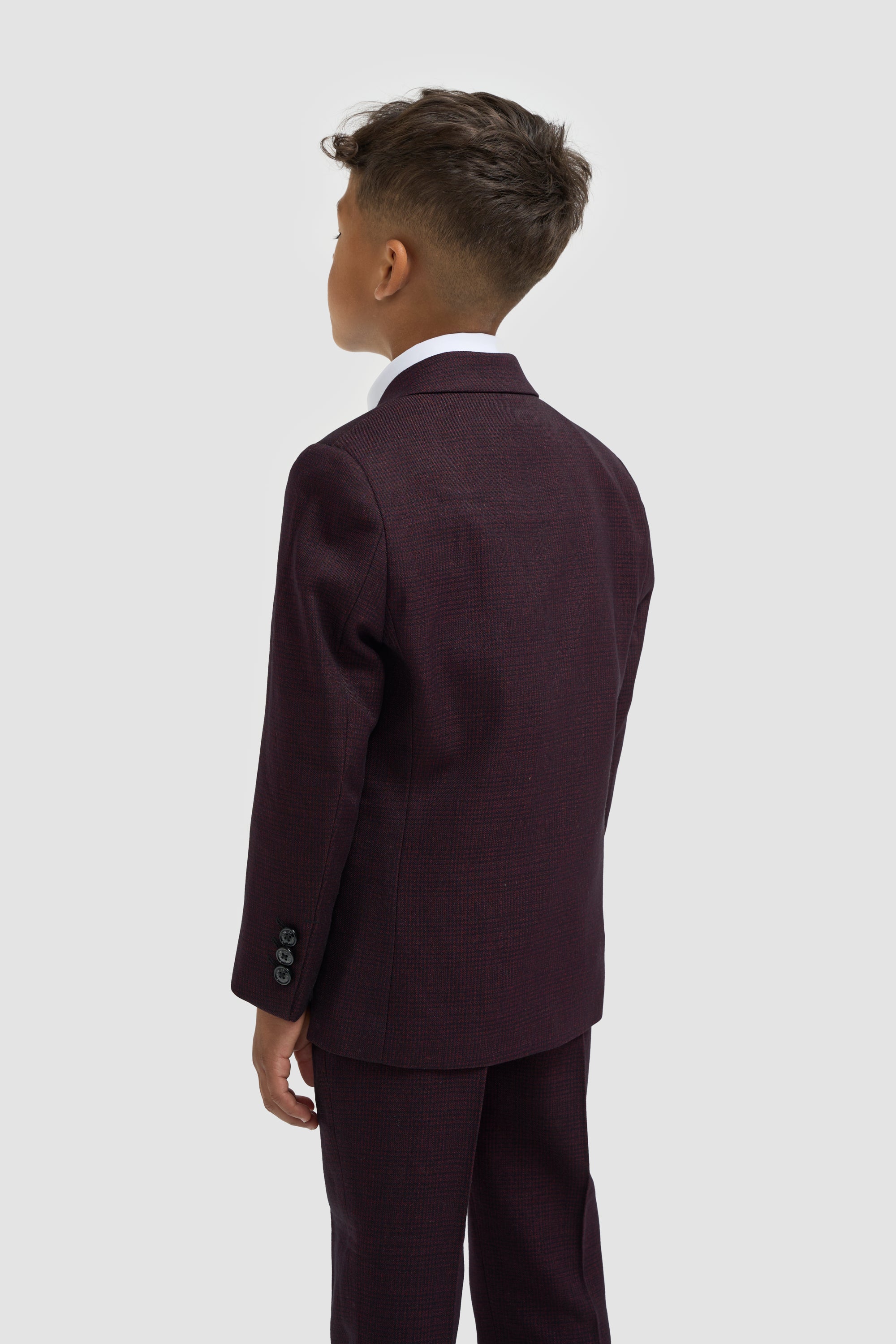 Boys Caridi Wine Three Piece Suit