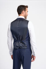 Bond Navy Waistcoat Back