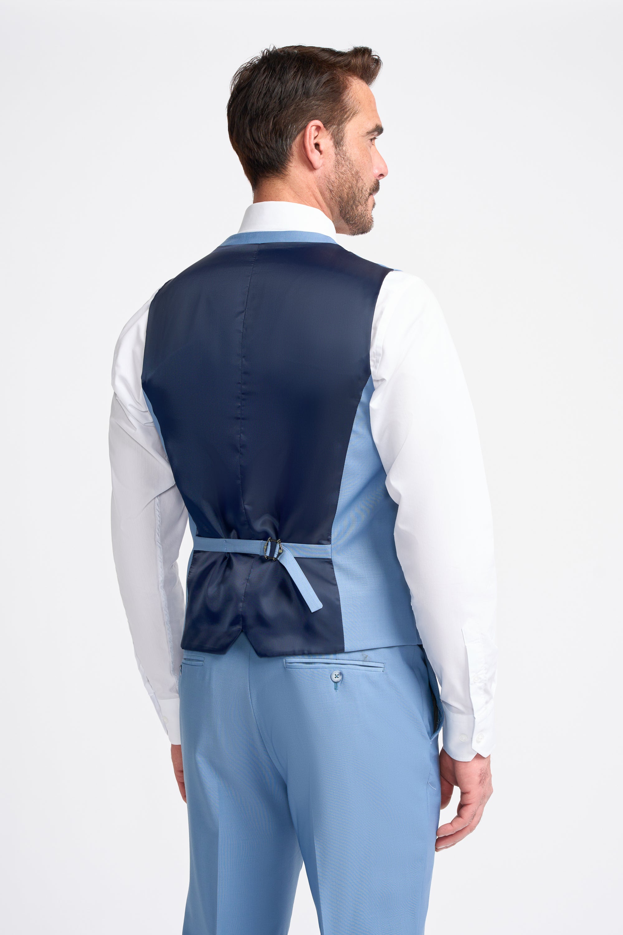 Bond Ocean Blue Waistcoat Back